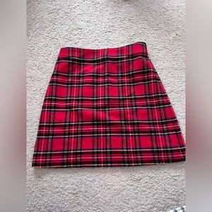 Red tartan plaid J.Crew mini skirt